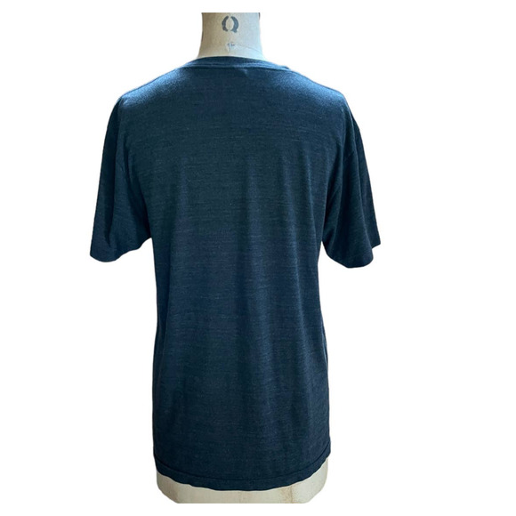 American Apparel Mens 50/25/25 Track Shirt Gray Make Noise Short Sleeve Crew  L - Picture 2 of 5